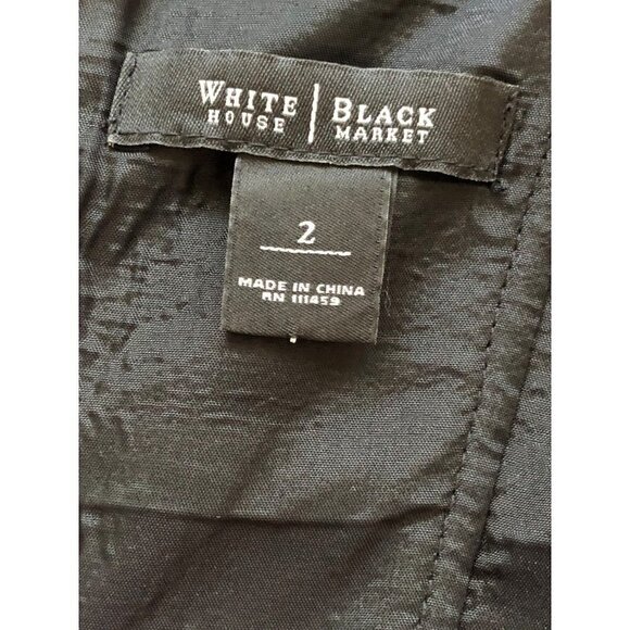 WHBM Strapless Black Satin Cocktail Dress - Picture 5 of 6